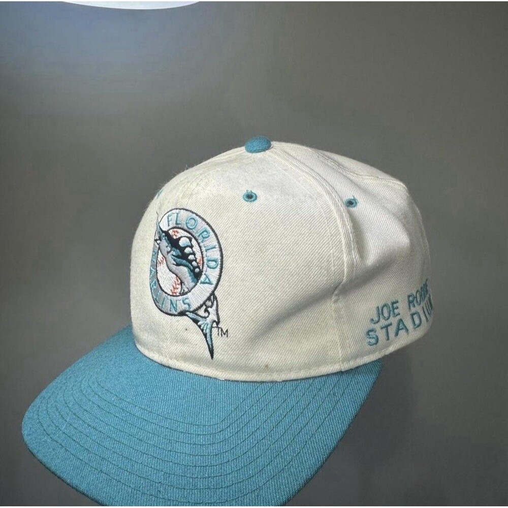 Vintage Starter Florida Marlins Snapback Hat Joe Robbie Stadium Cap 1993 White